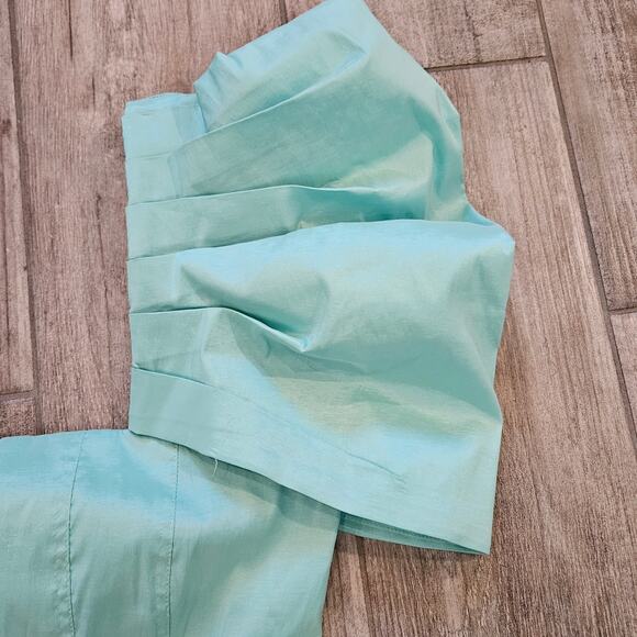 Aureta Studio Lisette Dress Size M Mint Puff Sleeve Mini Structured Statement - Picture 6 of 12